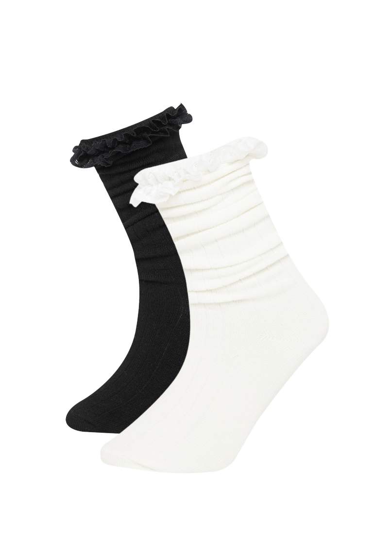 Chaussettes Longues Coton Pour Fille - 2 Pièces