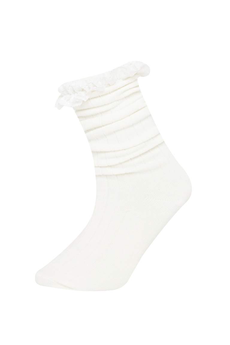 Chaussettes Longues Coton Pour Fille - 2 Pièces