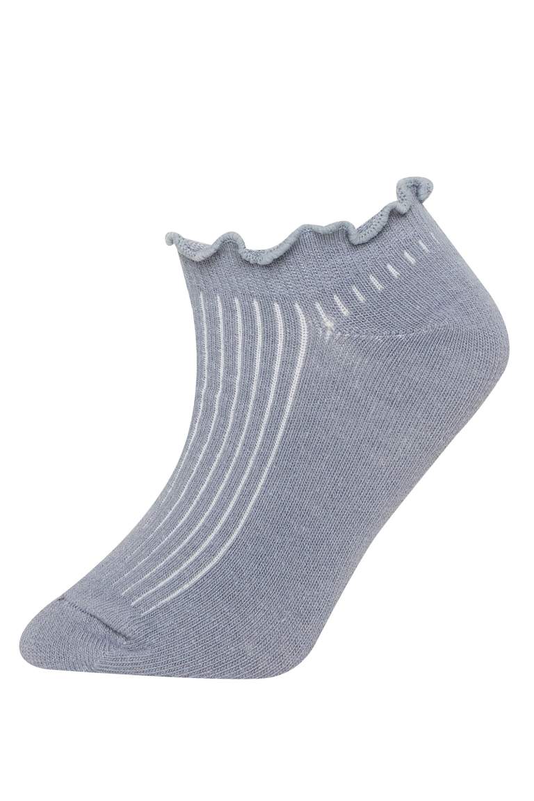 Girl Elastic 5 Piece Cotton Socks