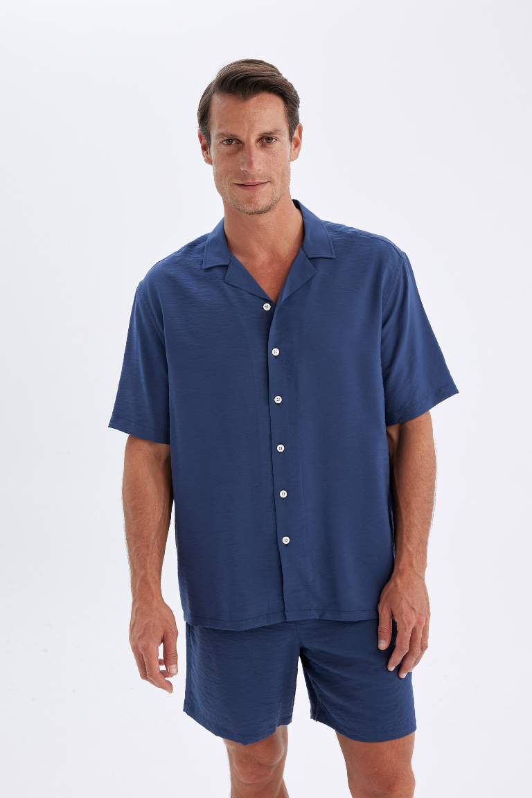 Relax Fit Polo Neck Short Sleeve Shirt