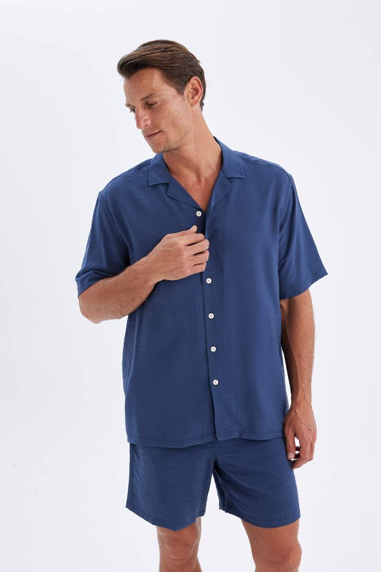 Relax Fit Polo Neck Short Sleeve Shirt