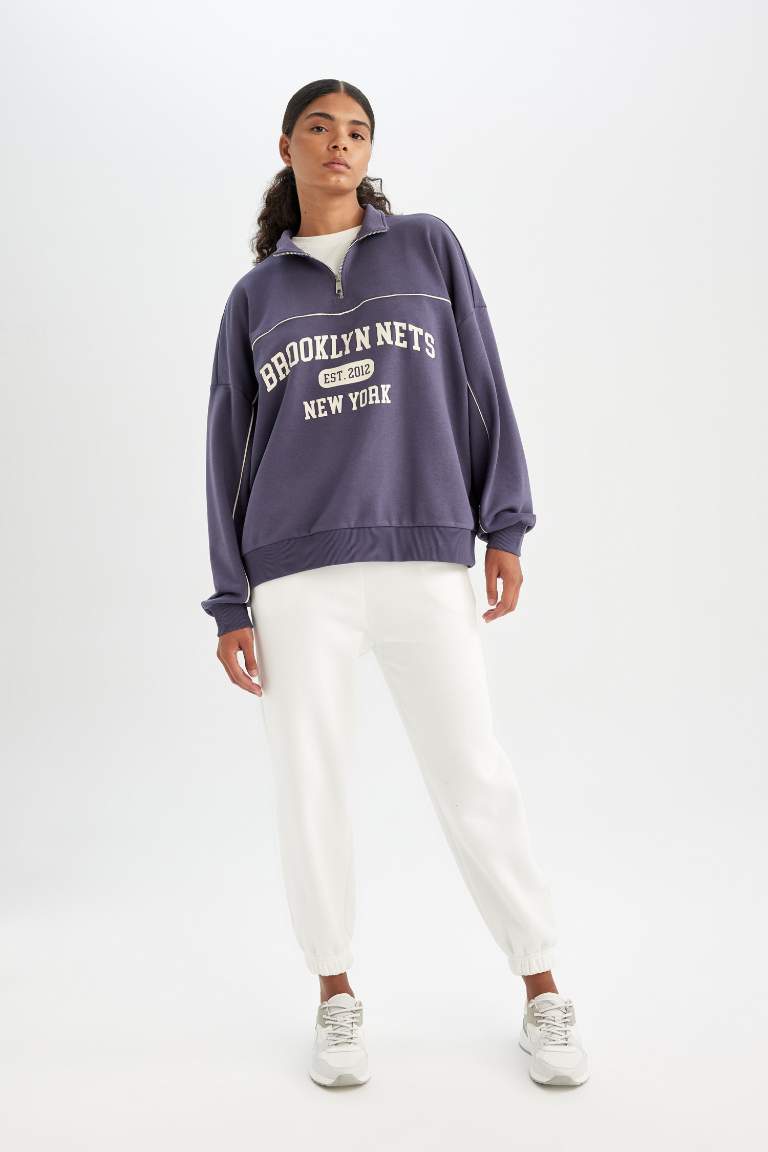 DeFactoFit NBA Brooklyn Nets Oversize Fit Sweatshirt