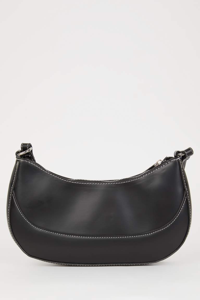 Woman Basic Faux Leather Shoulder Bag