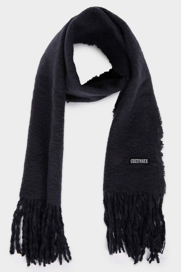 Boy Label Detailed Woven Scarf