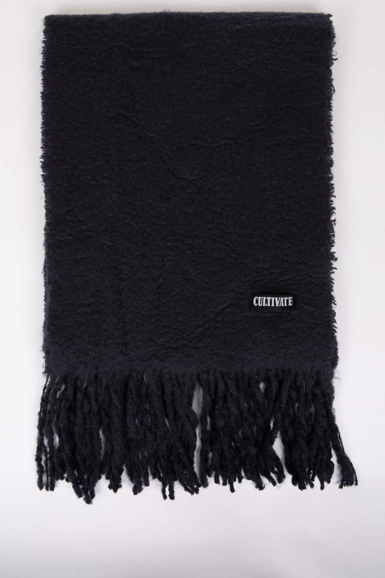 Boy Label Detailed Woven Scarf