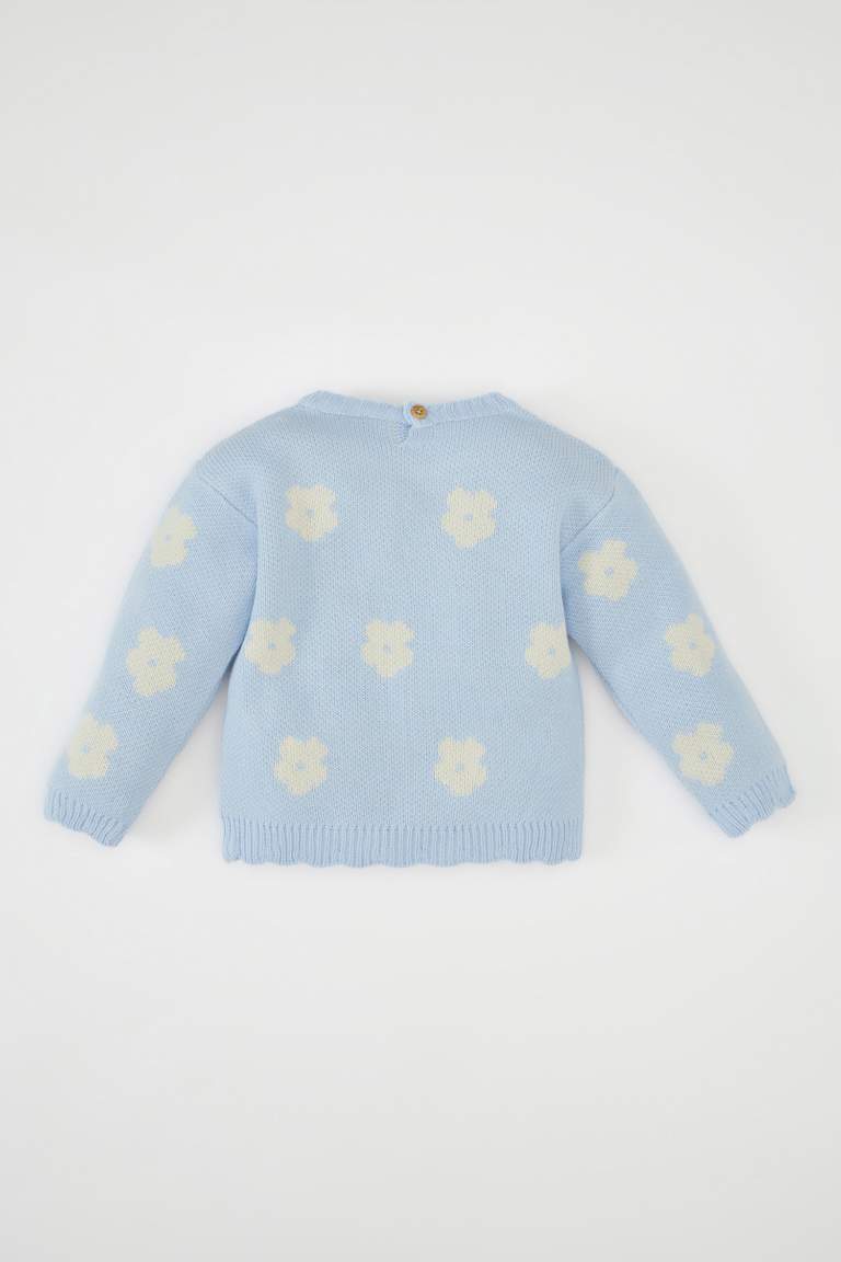 Baby Girl Crew Neck Floral Pullover