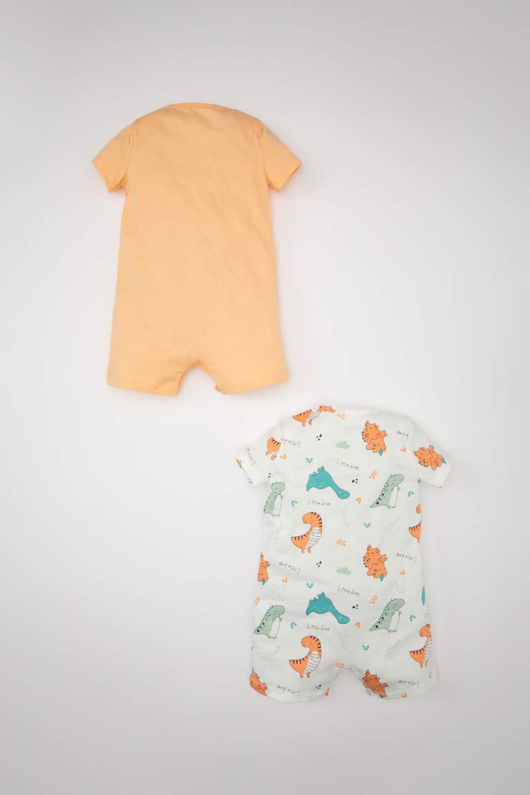 Baby Boy Newborn Dinosaur Printed Cotton 2 Piece Jumpsuit