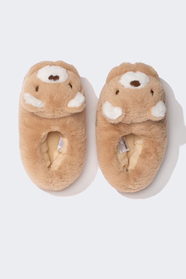 Girl Flat Sole Plush Slippers