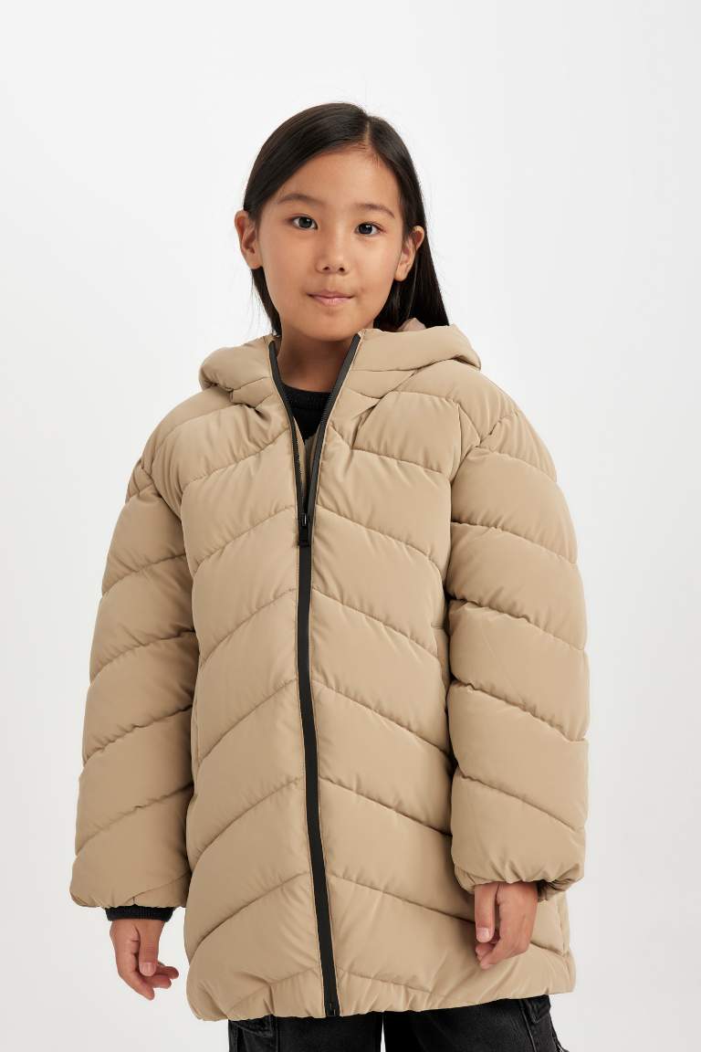 Girl Hooded Waterproof Puffer Jacket