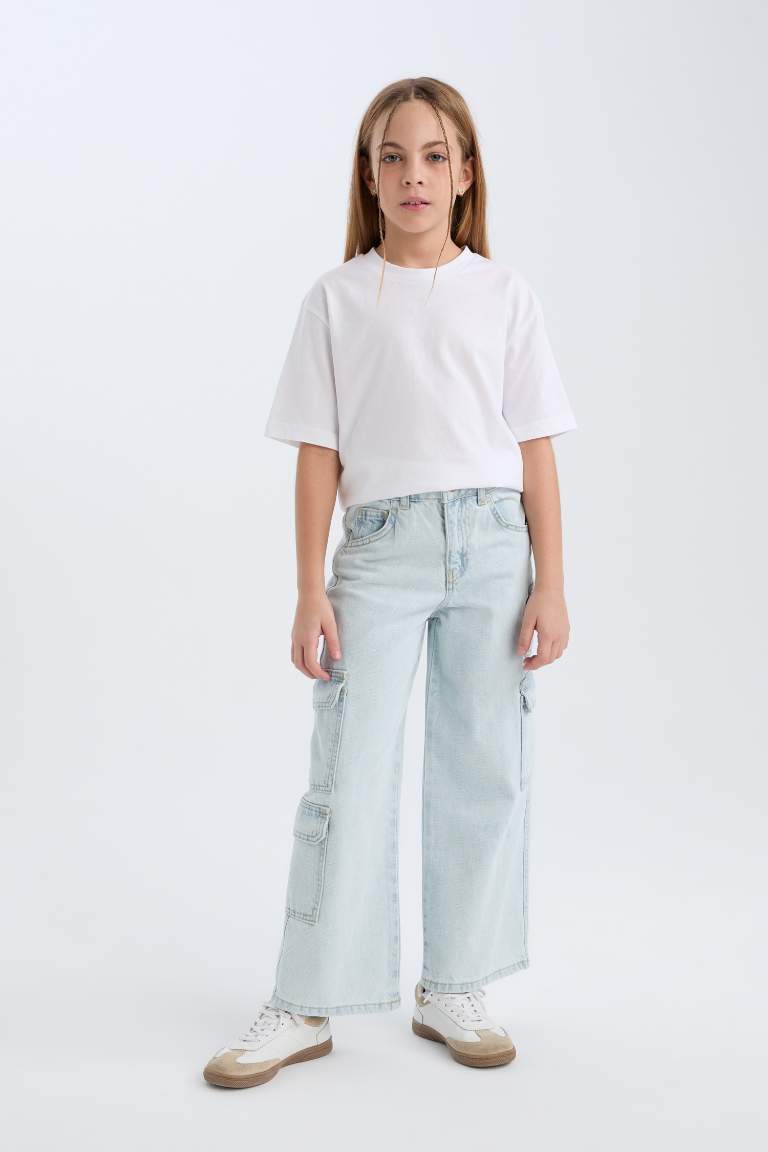 Girl Wide Leg Cargo Pants