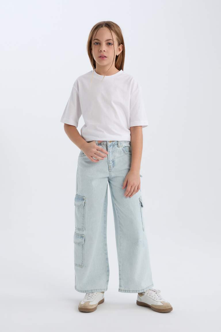 Girl Wide Leg Cargo Pants