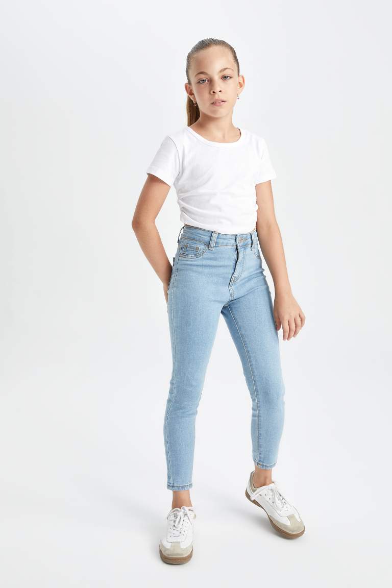 Jean à coupe Skinny avec poches pour Fille