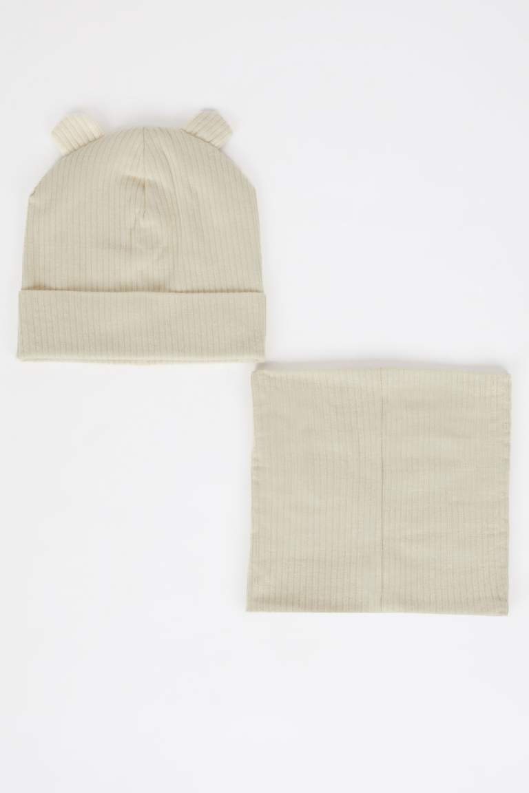 Baby Boy Ribbed Beanie Scraf 2 Piece Set