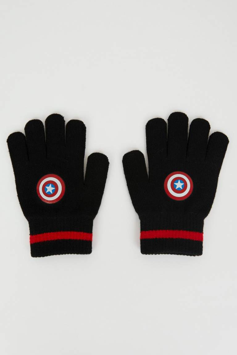 Boy Knitwear Printed Marvel Licensed Gloves