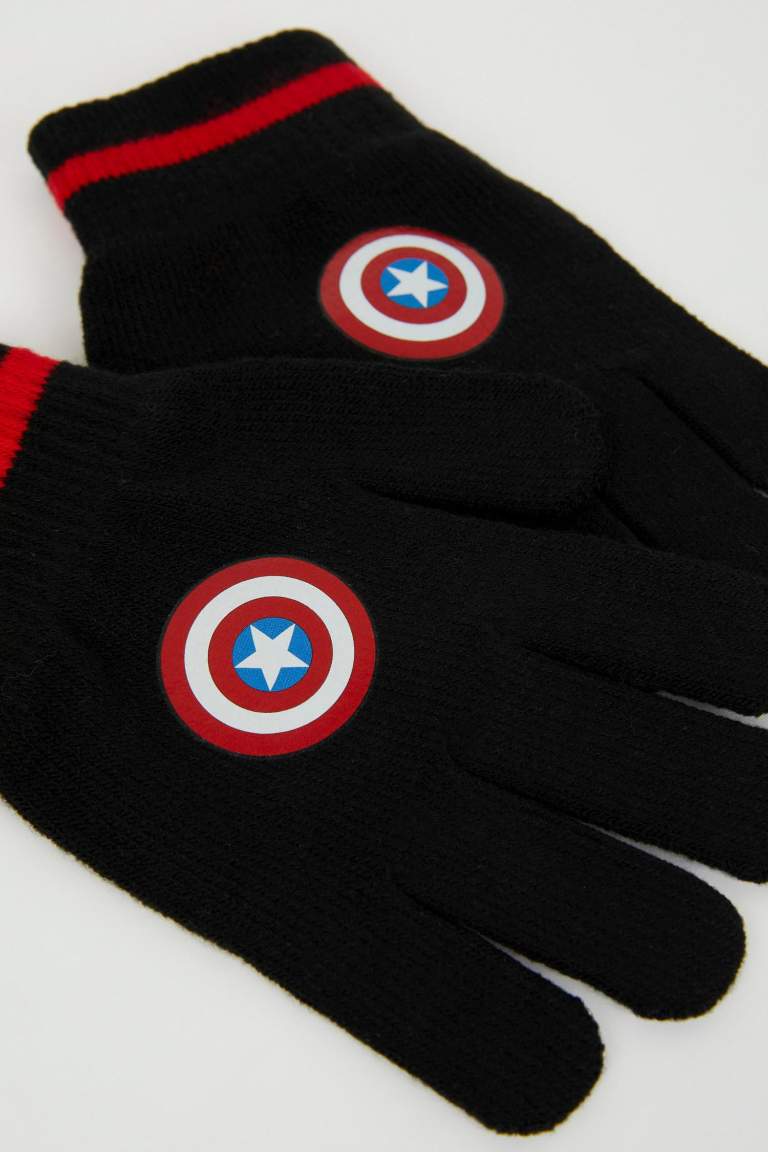 Boy Knitwear Printed Marvel Licensed Gloves