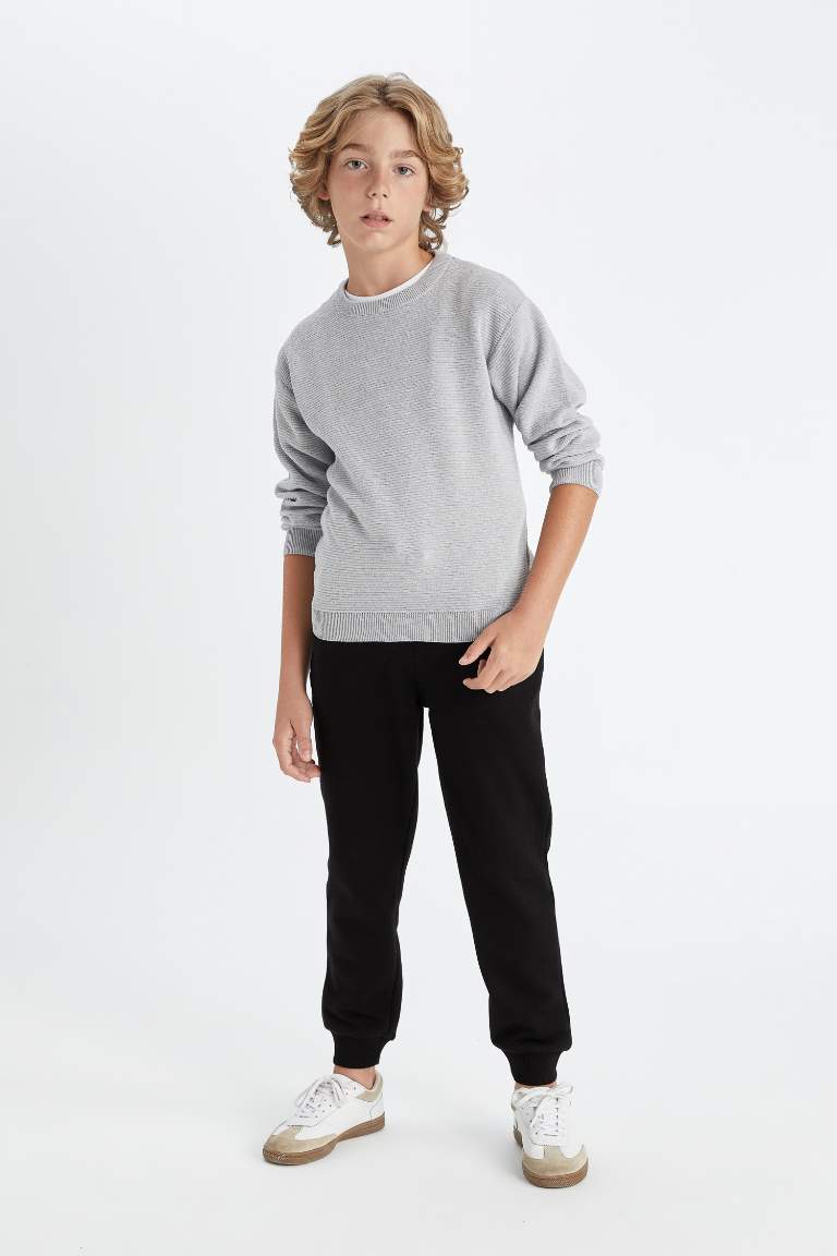 Boy Crew Neck Basic Knitted Pullover