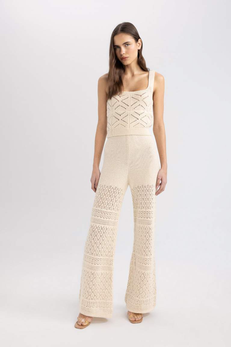 Crop Square Neck Crochet Crop Top