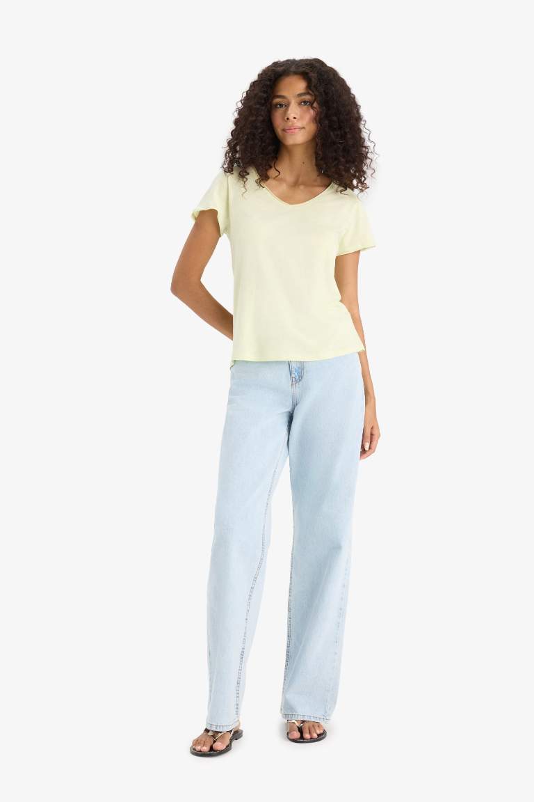 Regular Fit V Neck Short Sleeve T-Shirt