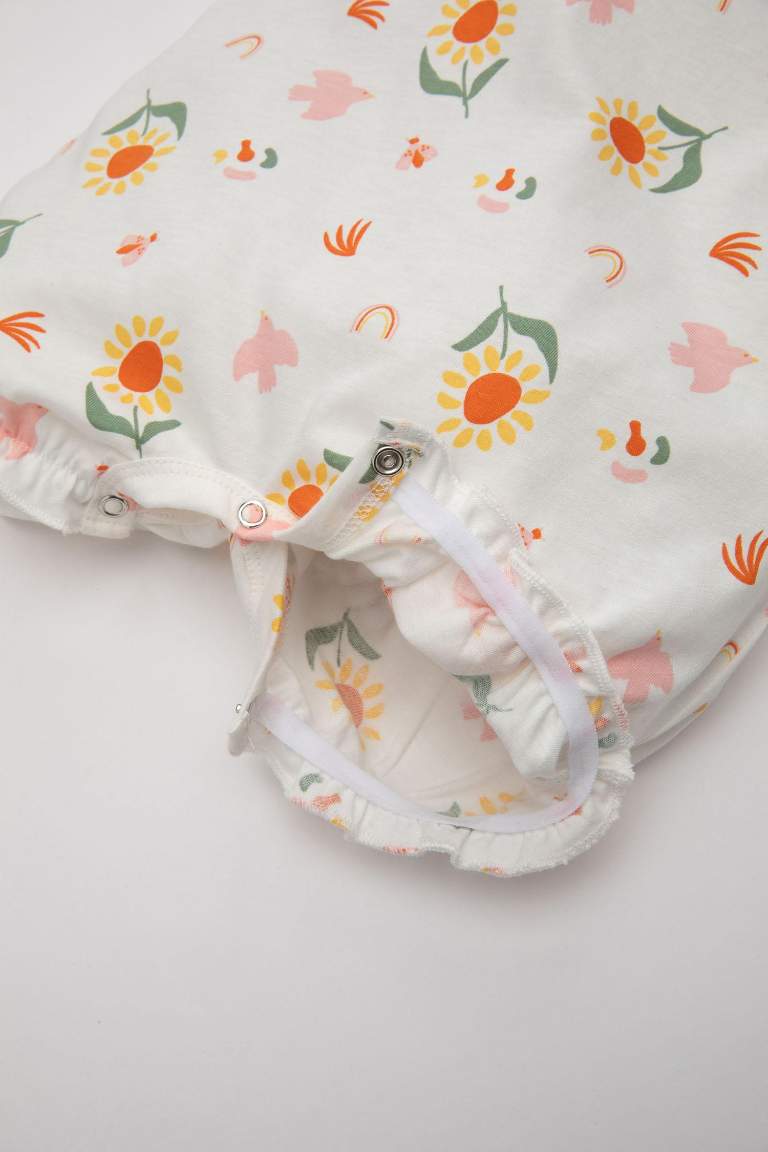 Baby Girl Newborn Floral Cotton Jumpsuit