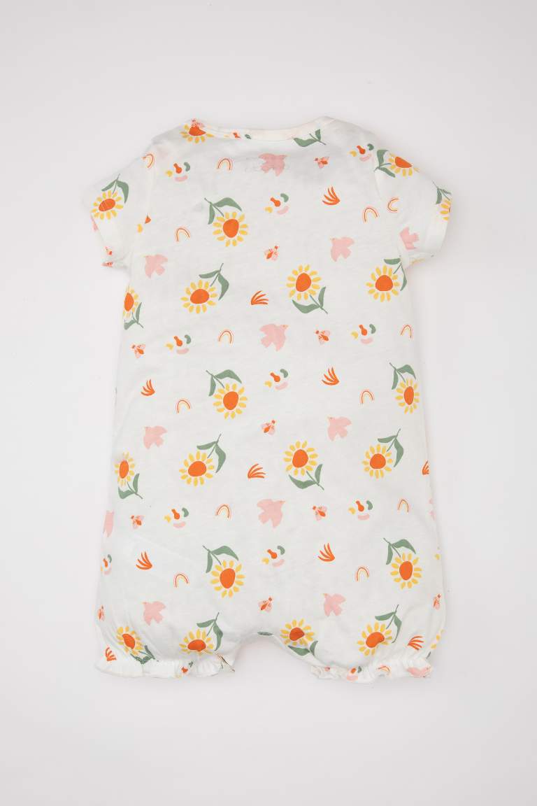 Baby Girl Newborn Floral Cotton Jumpsuit