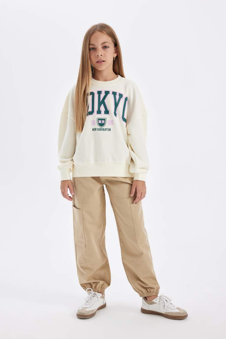 Girl Cotton Parachute Cargo Pants