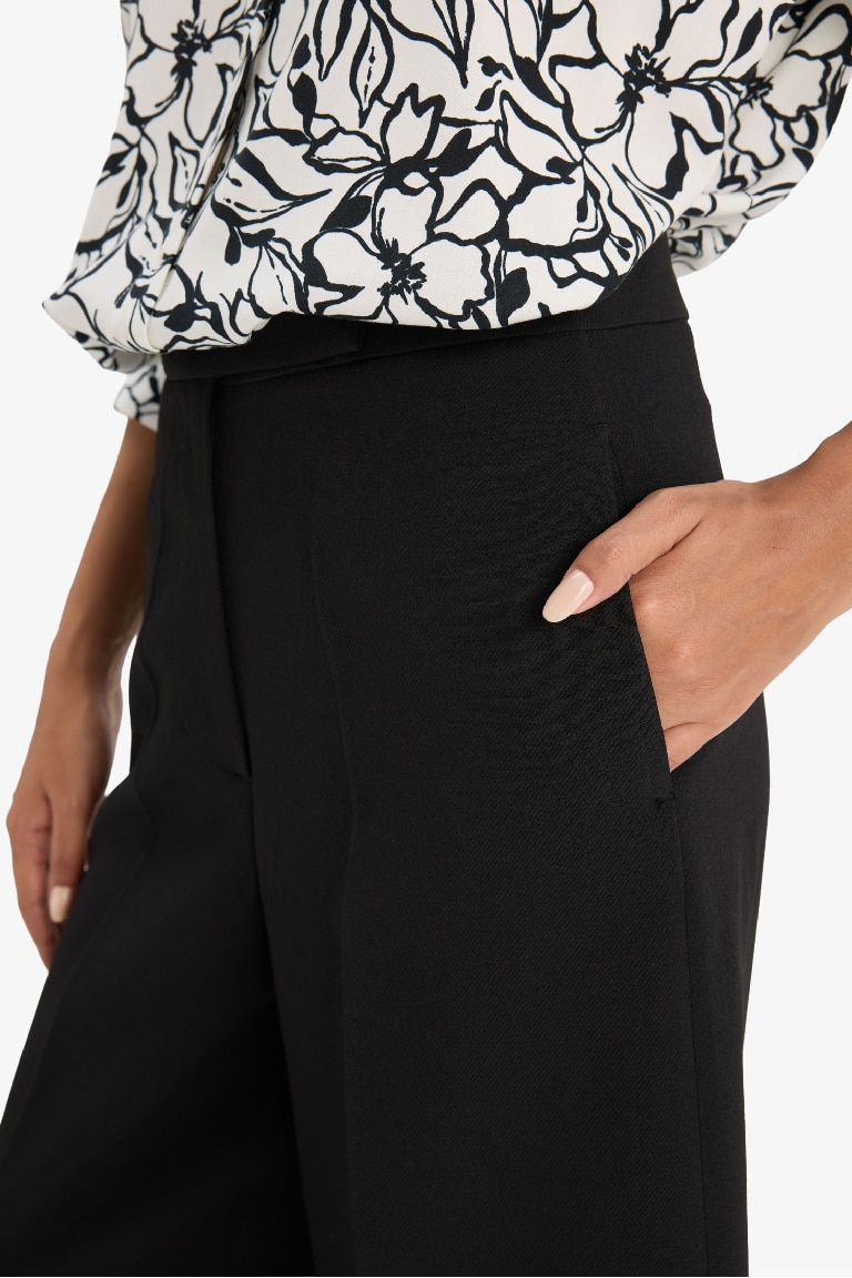 Culotte High Waist Straight Leg Trousers