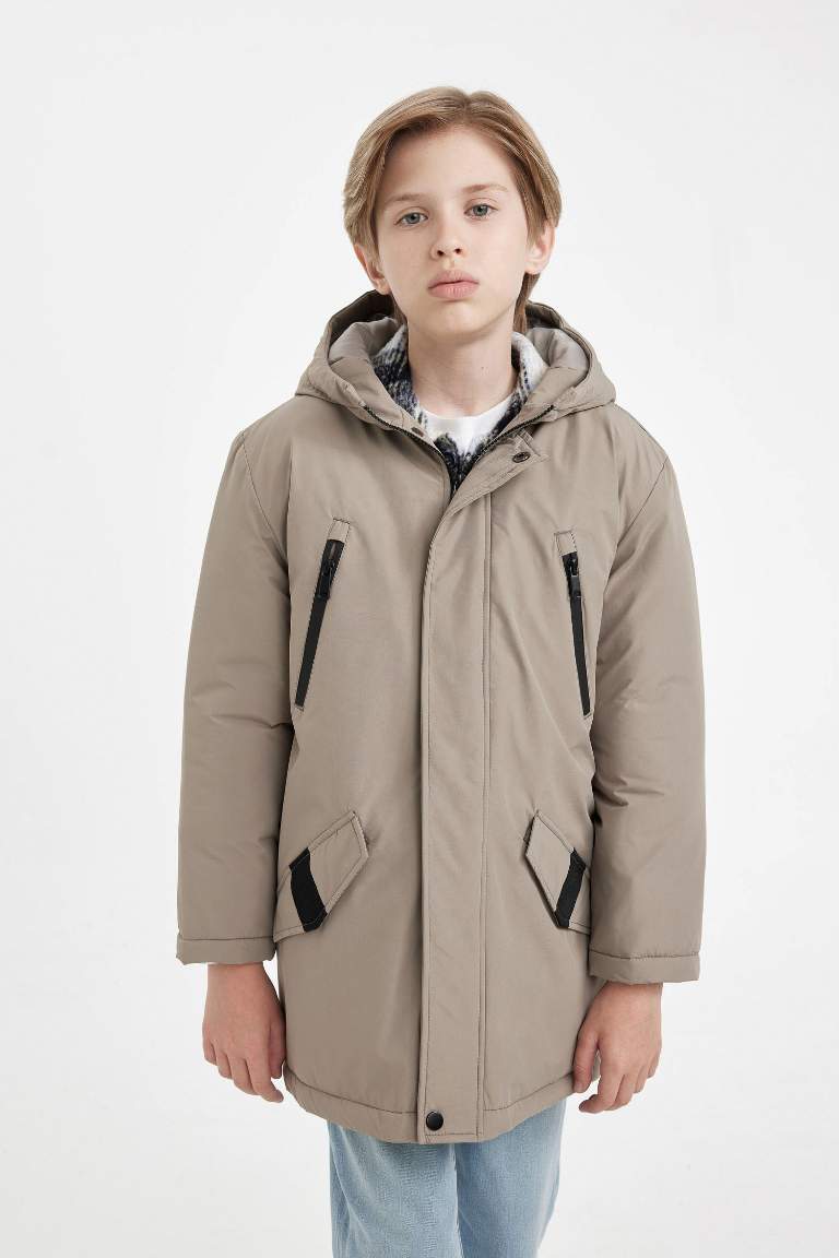 Boy Hooded Zippered Waterproof Jacket