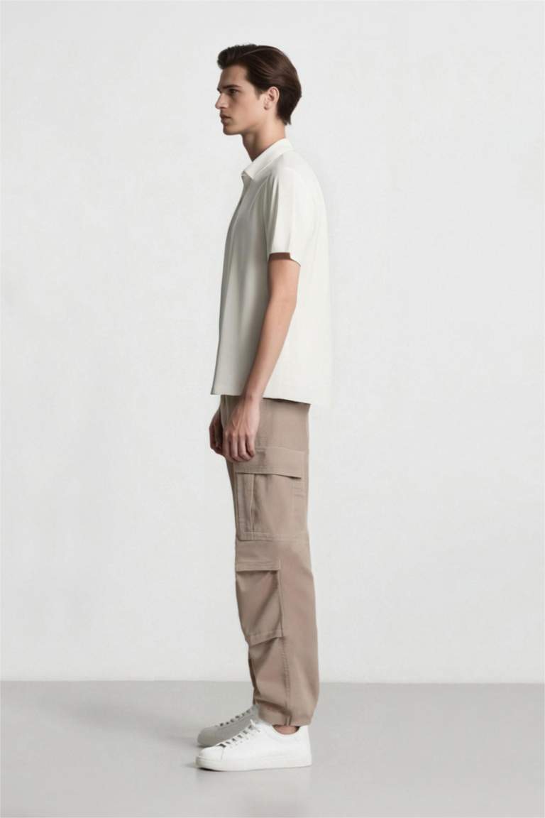 Kadife Pantolon Wide Leg Bol Rahat Kesim Kargo Cepli Düz Paça