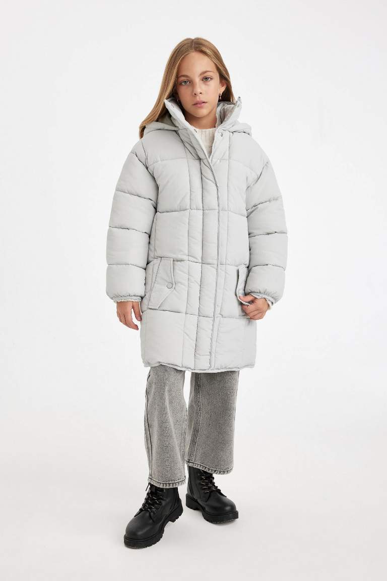 Girl Waterproof Hooded Light Long Puffer