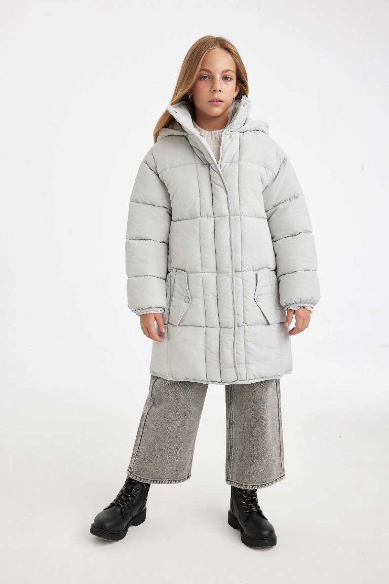 Girl Waterproof Hooded Light Long Puffer