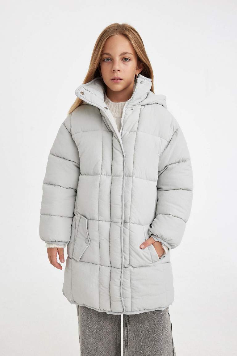 Girl Waterproof Hooded Light Long Puffer