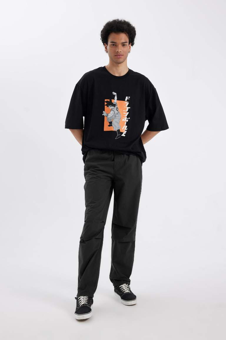 %100 Pamuk Yazlık Jogger Pantolon Wide Leg Bol Rahat Kesim Paraşüt Beli Bağcıklı Geniş Bol Paça