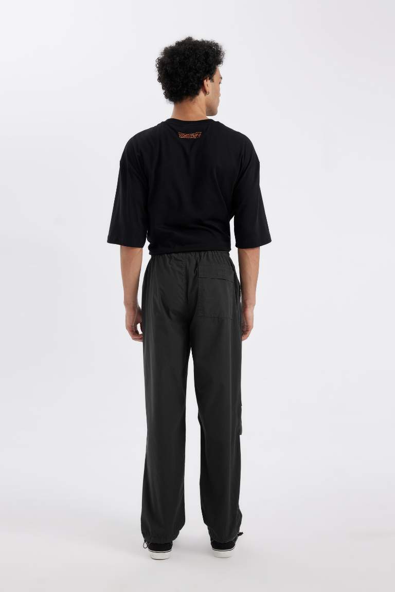 Wide Leg Parachute Trousers