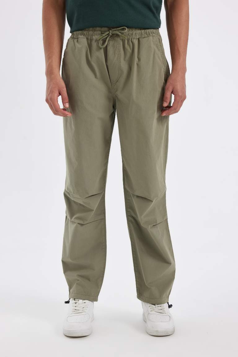 Wide Leg Parachute Trousers