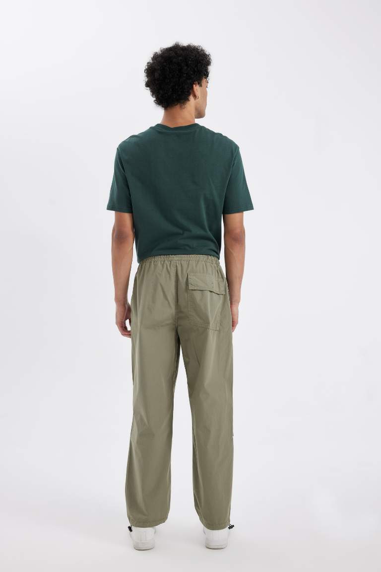 Wide Leg Parachute Trousers