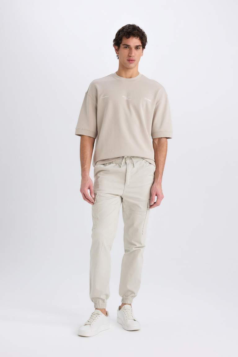 Regular Gabardin Jogger Pantolon Kargo Cepli Beli Paçası Lastikli