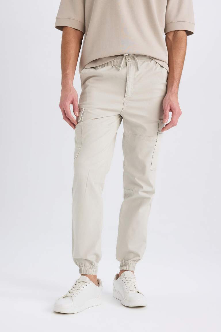 Regular Gabardin Jogger Pantolon Kargo Cepli Beli Paçası Lastikli