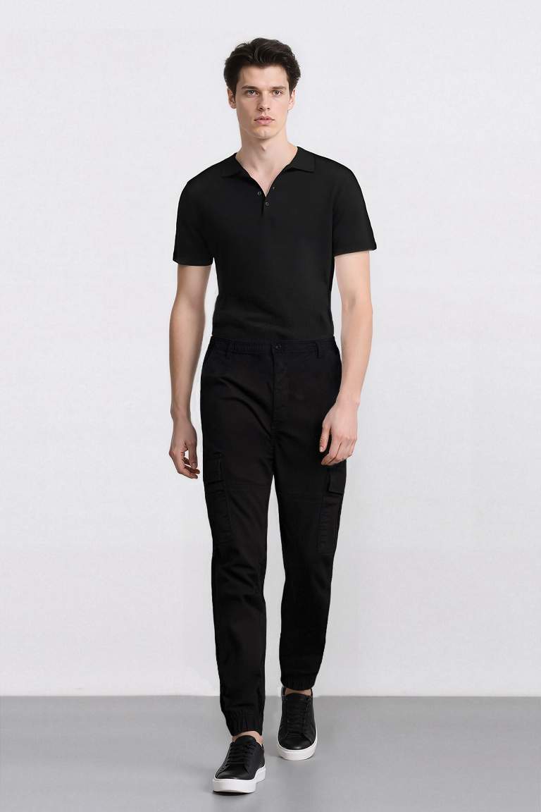 Regular Gabardin Jogger Pantolon Kargo Cepli Beli Paçası Lastikli