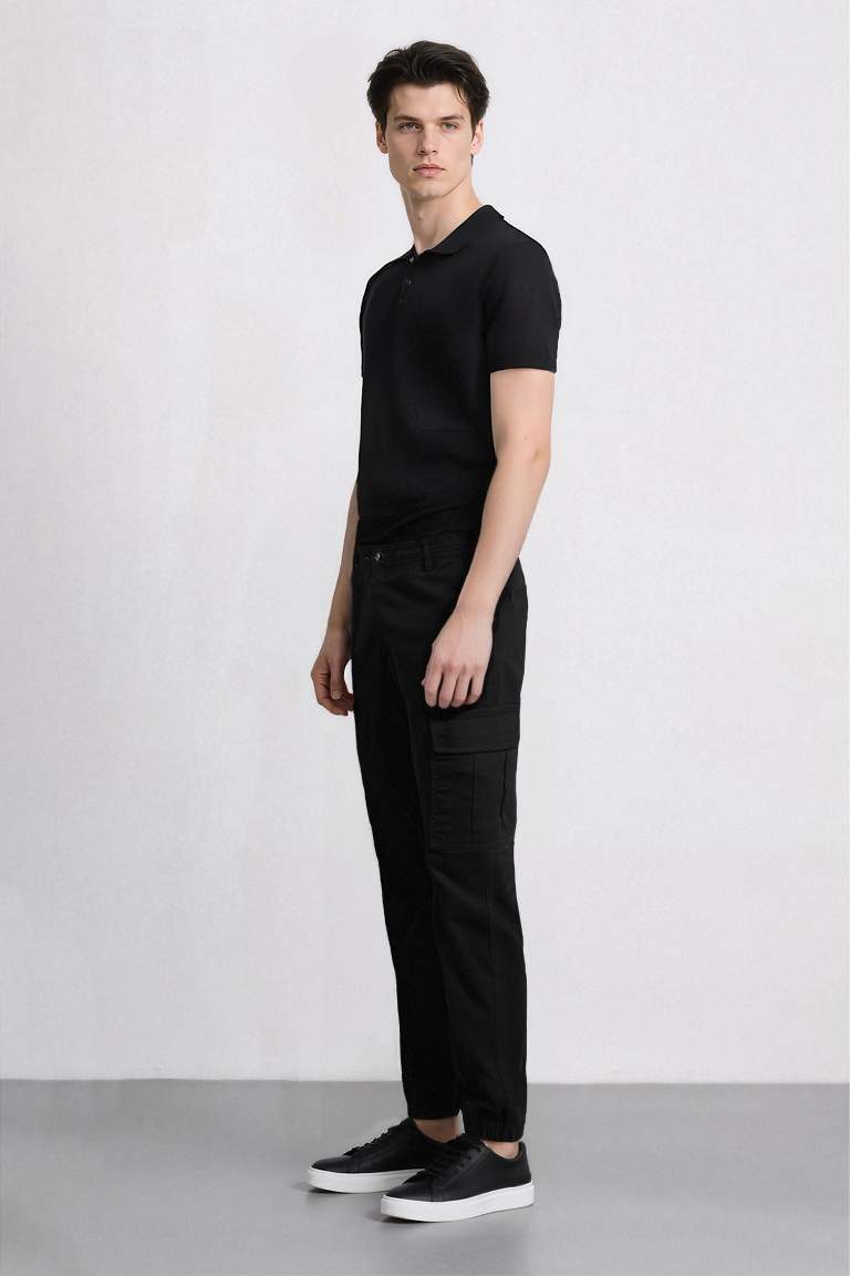 Regular Gabardin Jogger Pantolon Kargo Cepli Beli Paçası Lastikli
