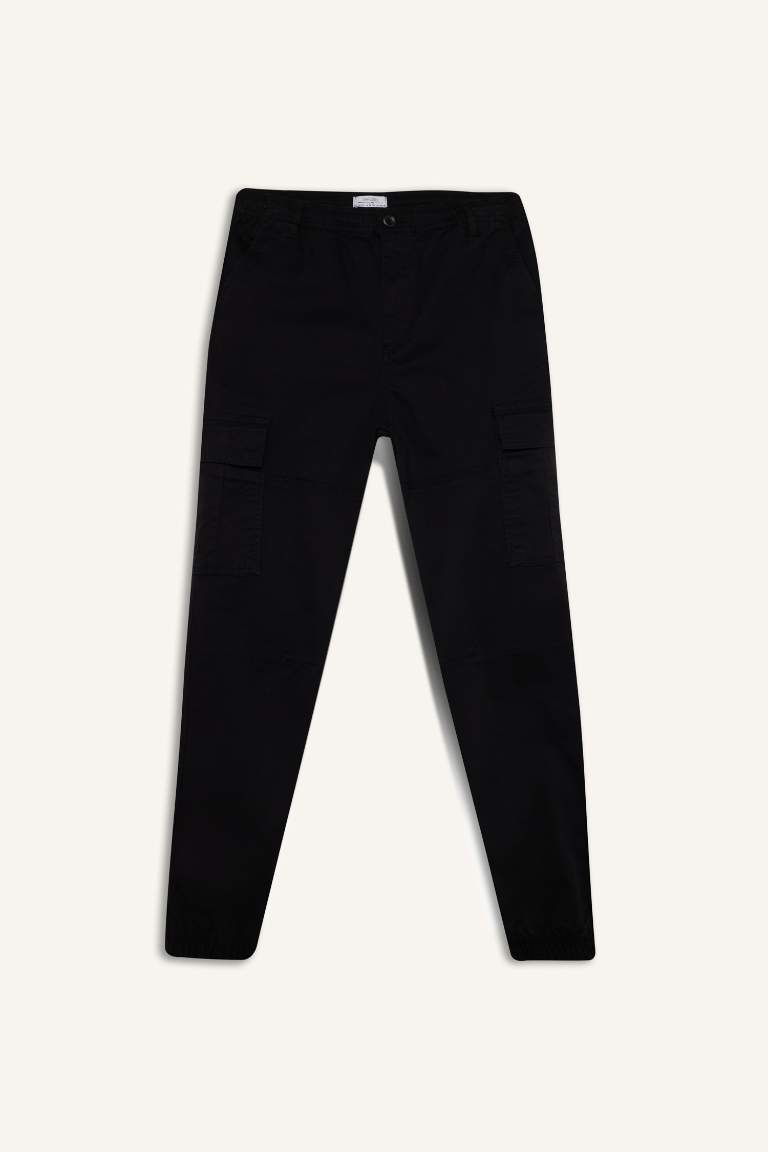 Regular Gabardin Jogger Pantolon Kargo Cepli Beli Paçası Lastikli