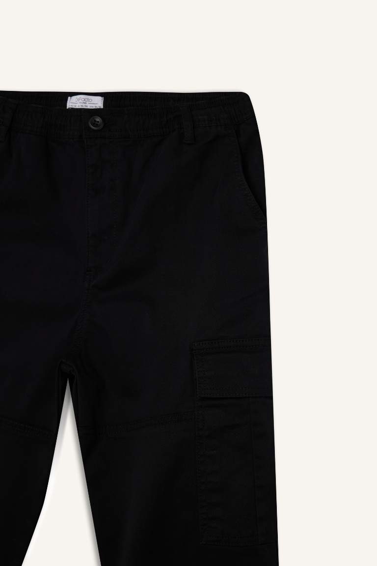 Regular Gabardin Jogger Pantolon Kargo Cepli Beli Paçası Lastikli