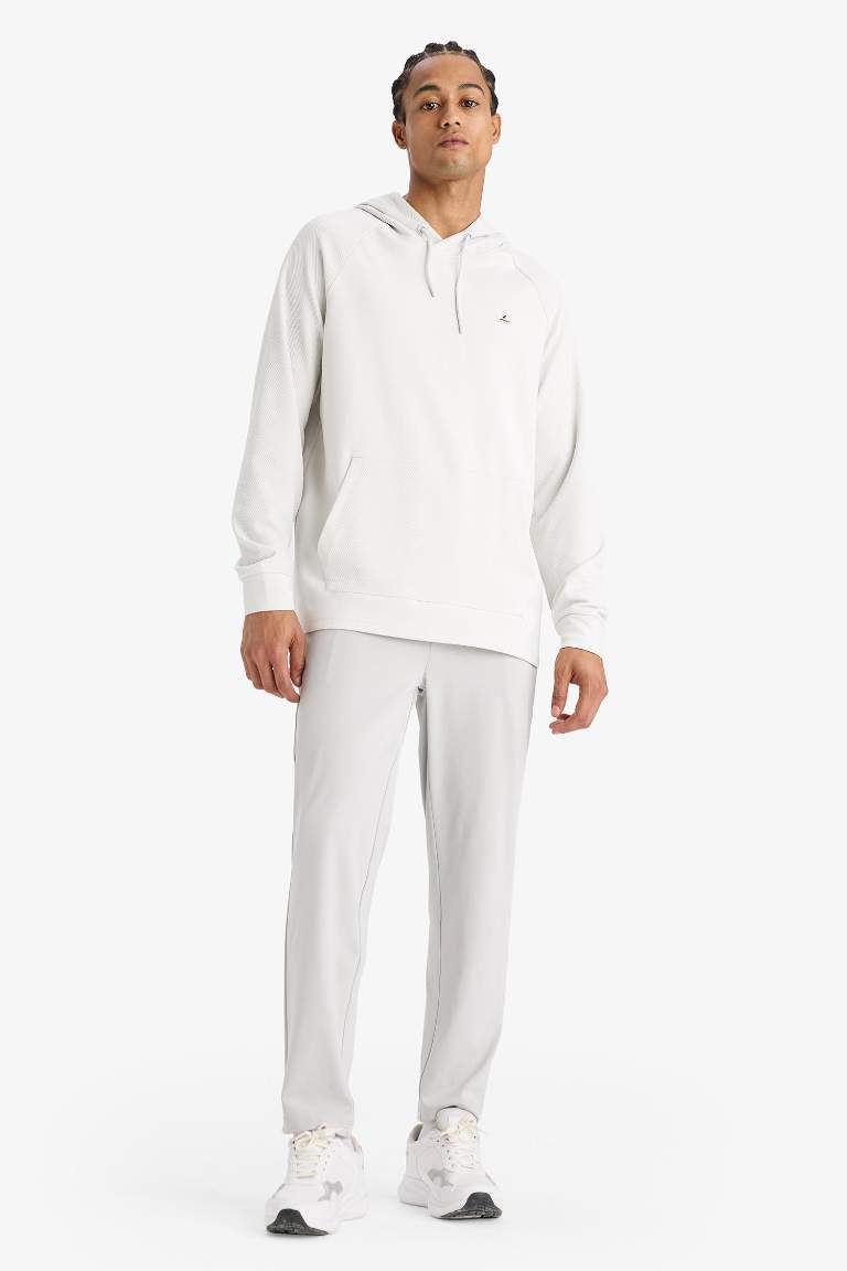 DeFactoFit Standart Fit Kapüşonlu Basic Düz Sporcu Sweatshirt