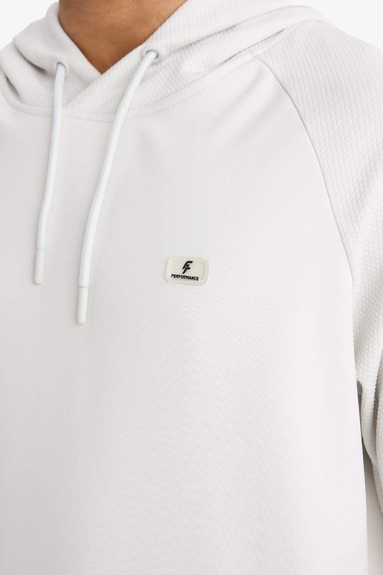 DeFactoFit Standart Fit Kapüşonlu Basic Düz Sporcu Sweatshirt