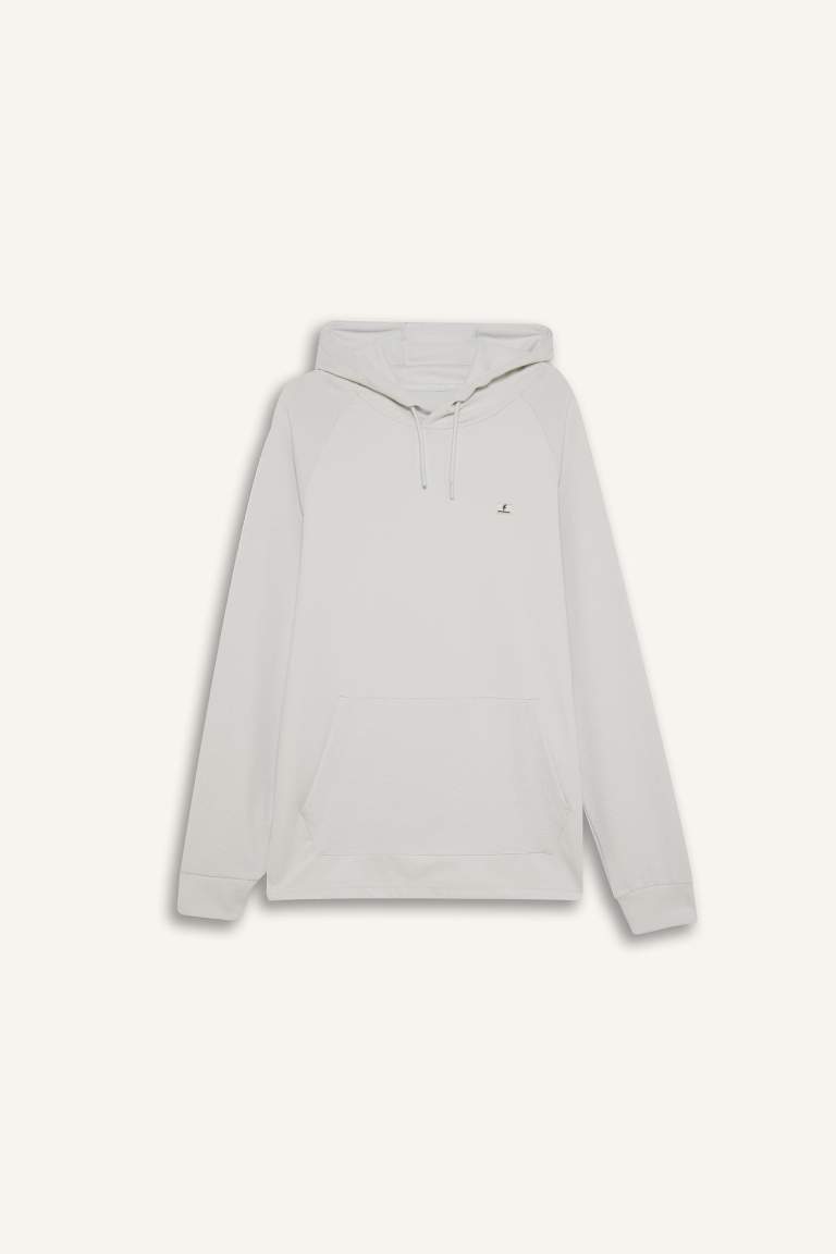 DeFactoFit Standart Fit Kapüşonlu Basic Düz Sporcu Sweatshirt