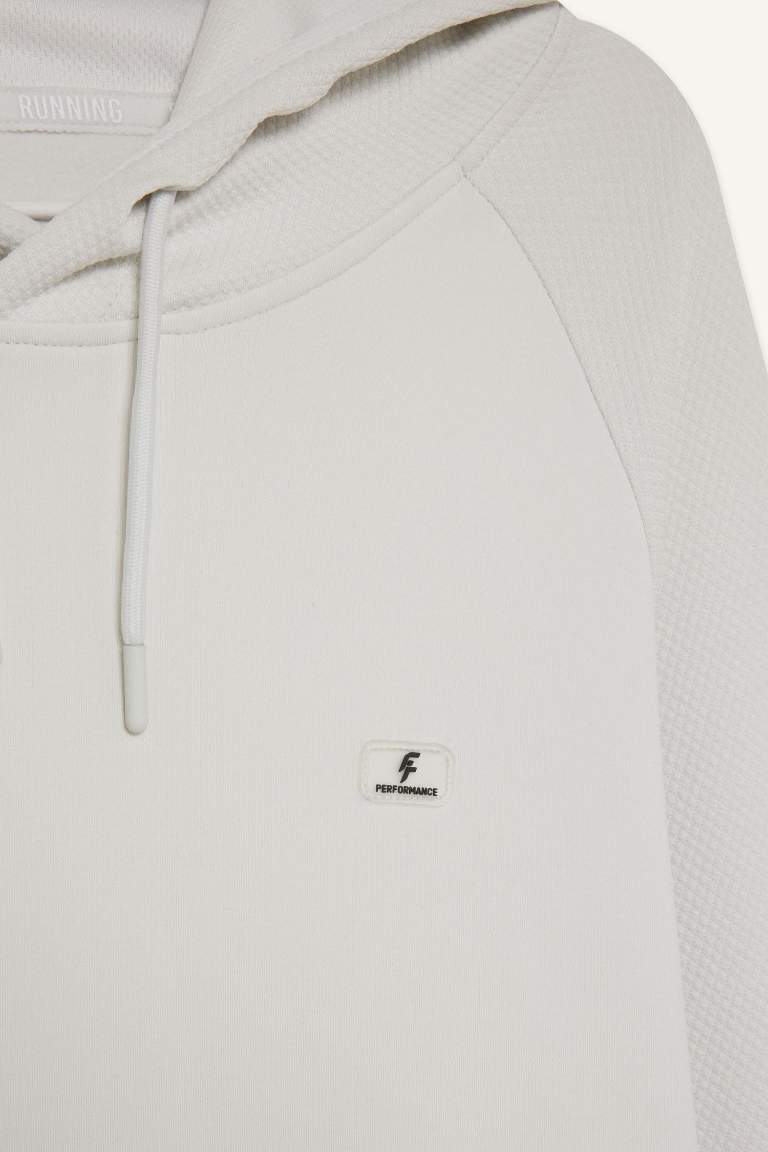 DeFactoFit Standart Fit Kapüşonlu Basic Düz Sporcu Sweatshirt