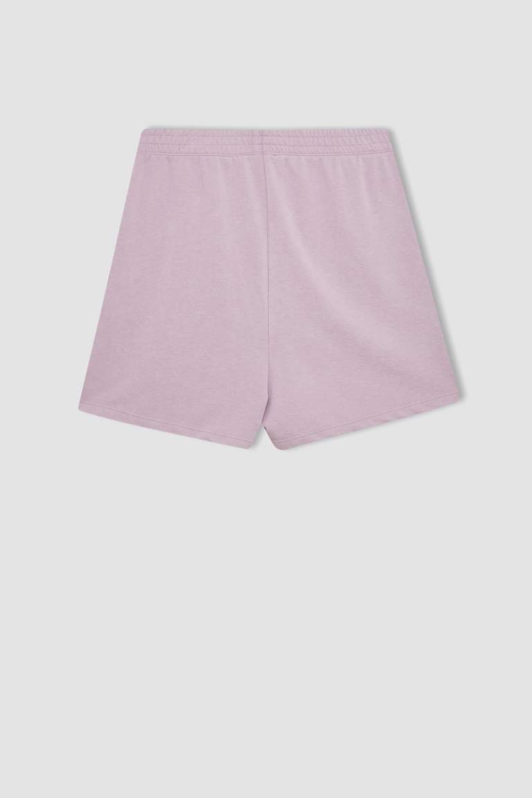 Thick Sweatshirt Fabric Regular Hem Shorts