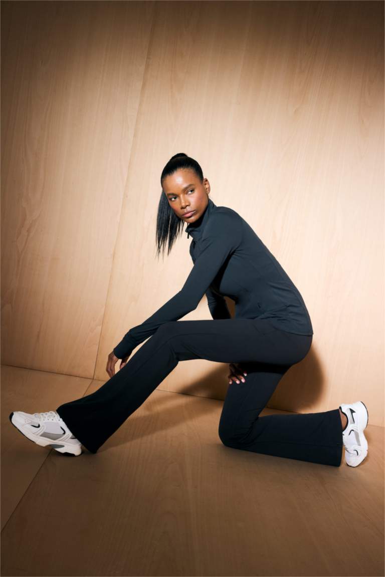 DeFactoFit flare fit спортивные брюки с высокой талией, поддержкой и стандартной длиной