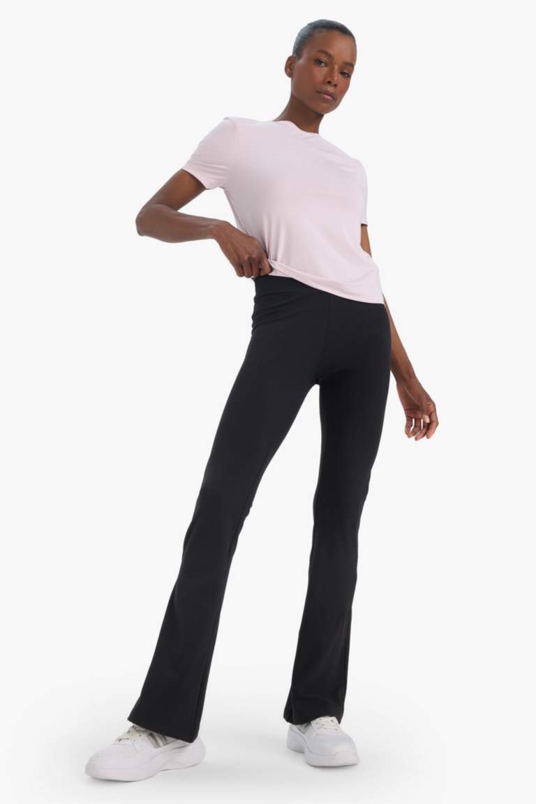 DeFactoFit flare fit спортивные брюки с высокой талией, поддержкой и стандартной длиной