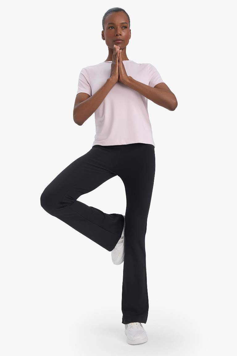 DeFactoFit flare fit спортивные брюки с высокой талией, поддержкой и стандартной длиной
