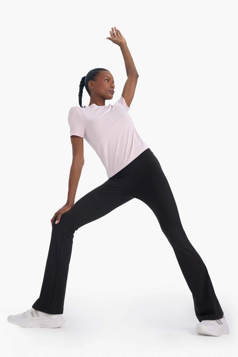 DeFactoFit flare fit спортивные брюки с высокой талией, поддержкой и стандартной длиной